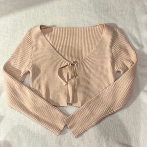 cream tie together sweater